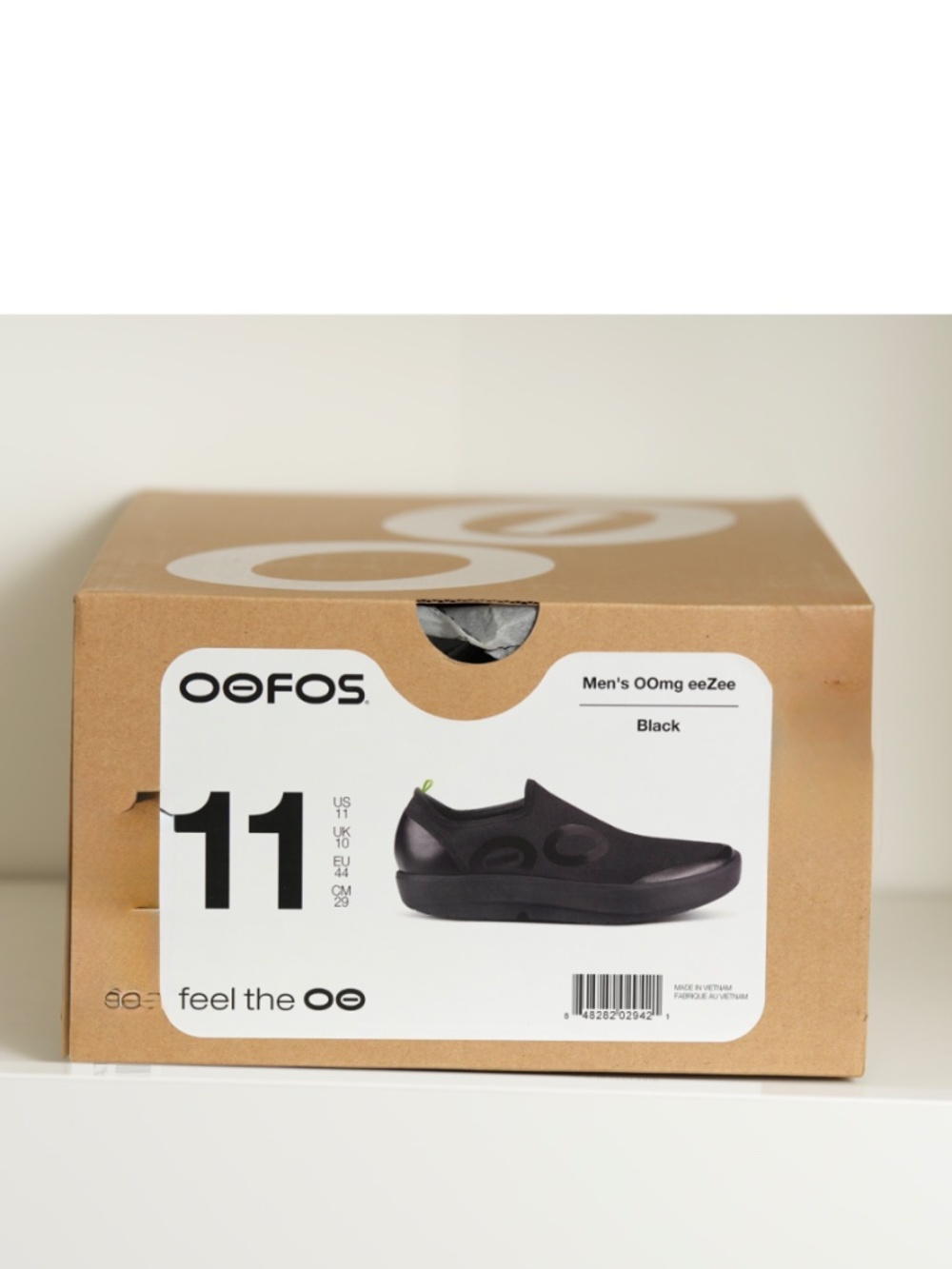 $149 Oofos Mens Oomg eeZee Low Black Comfort Recovery Slip On Shoes US 11 - Picture 7 of 7